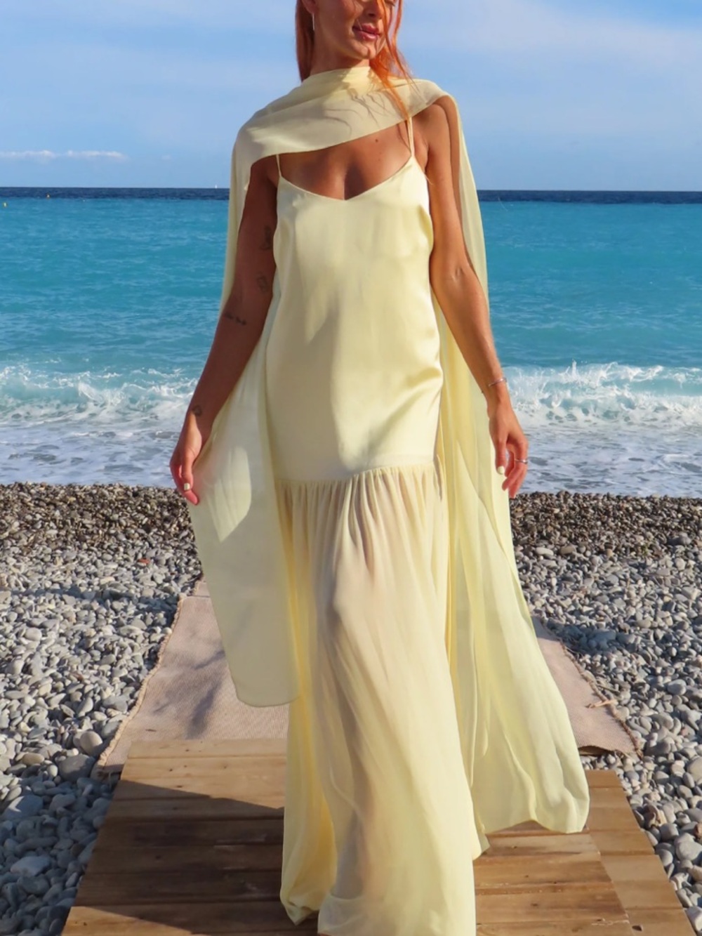 Show Me Your MuMu Pale Yellow Dalia Maxi Slip Dress